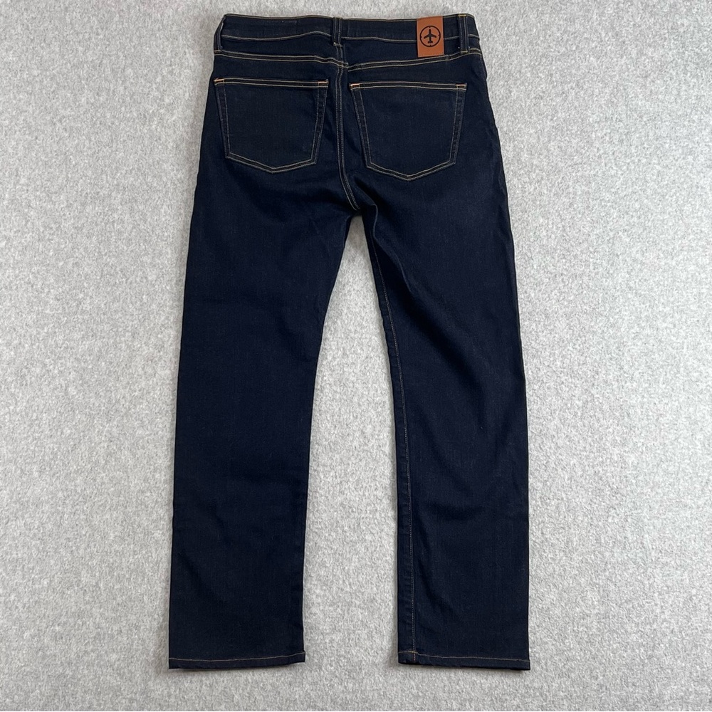 Aviator Womens Travel Jeans 28x27 Blue Slim Straight Dark Wash Basic Minimalist